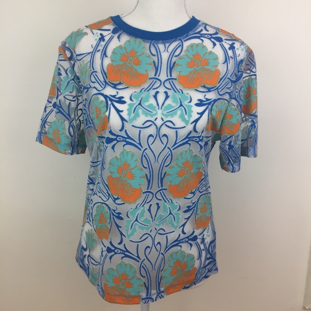 ASOS Petite Short Sleeve Sheer Top Size Small | (6902-B10)